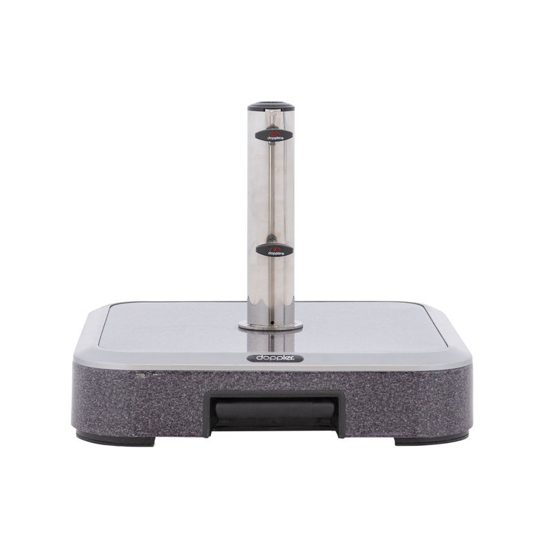 Doppler Expert Trolley Sonnenschirmsockel aus Granit in Granitgrau mit Rollen für Mittelmastschirme bis Ø 350 cm, Belastbarkeit 50 kg - Bild 3