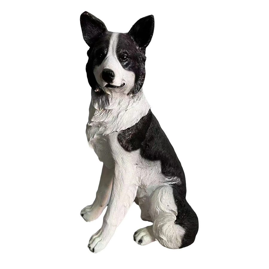 Relaxdays Gartenfigur Hund Collie aus Polyresin und Glasfaser in Naturfarben, wetterbeständig und frostfest, Höhe: 68 cm, Breite: 34,5 cm, Tiefe: 43 cm - Bild 2