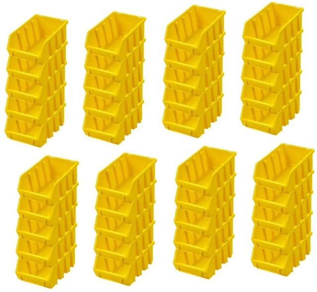 PROREGAL SuperSparSet mit 40 Sichtlagerboxen aus Polypropylen in Gelb, B/H/T: 11,6 x 7,5 x 16,1 cm - Bild 1