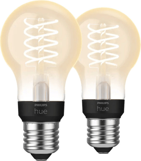Philips Hue Filament LED-Lampe White Standard E27 im Doppelpack, dimmbar, warmweiß, transparentes Glas - Bild 1