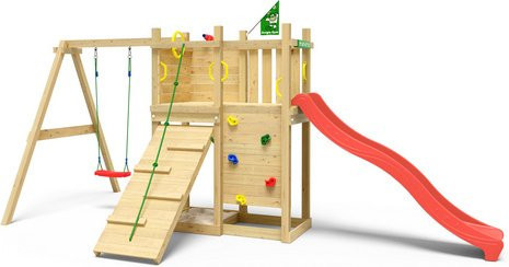 JUNGLE GYM Spielturm Cruiser in Rot und Grün, B/T/H: 240 x 471 x 232 cm - Bild 1