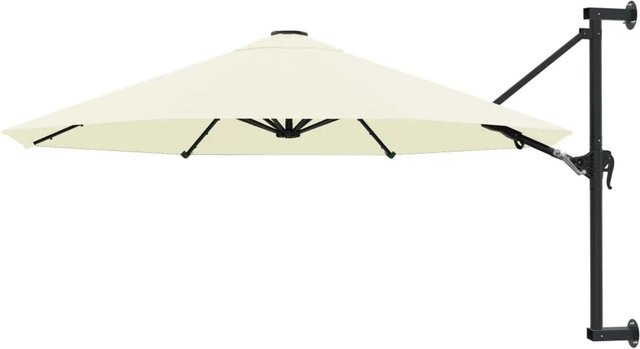 furnicato Sonnenschirm zur Wandmontage mit Metall-Mast in Sandbeige, Höhe: 300 cm - Bild 1
