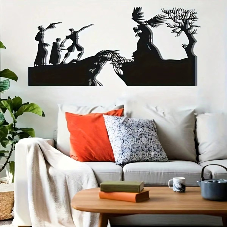 CIFBUY Bruderschaft Metall Wandkunst Silhouette Hand in Schwarz als minimalistische Dekoration für Büro und Heimkino - Bild 2