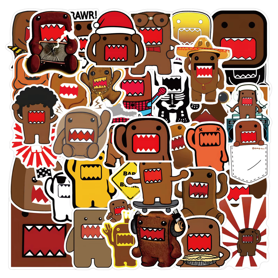 GOGOTU Domo Kun Aufkleber, Domo JDM Style Graffiti-Sticker, 50-teiliges Set, Bunt / Mehrfarbig - Bild 2