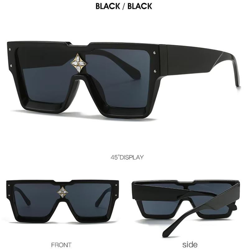 TOYEARN Sonnenbrille, quadratisch, Vollrand, Kunststoff, schwarz, Unisex - Bild 4