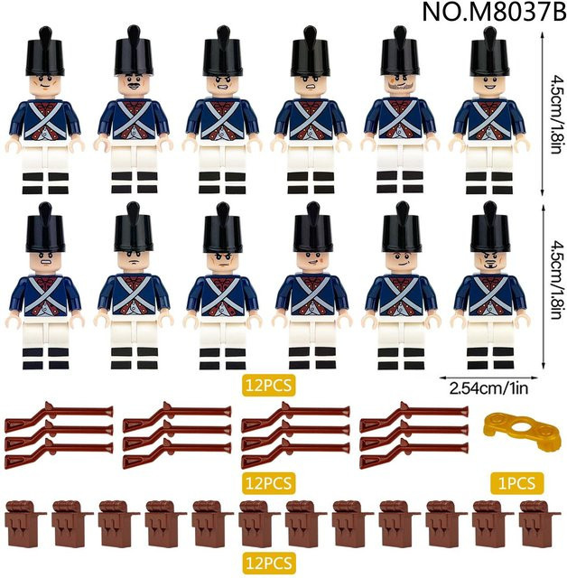 Napoleonische Kriege Militär Soldaten Bausteine, 12-teiliges Set, ab 7 Jahren - Bild 1