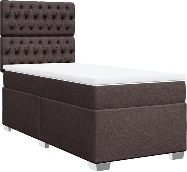vidaXL Boxspringbett mit Matratze Hybrid-Design in Dunkelbraun und Weiß, B/T/H: 90 x 190 x 150,5 cm - Bild 1