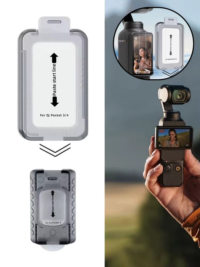 A R Film Objektiv-Schutzfolie und Displayschutz aus gehärtetem Glas für DJI Pocket 4, transparent - Bild 7