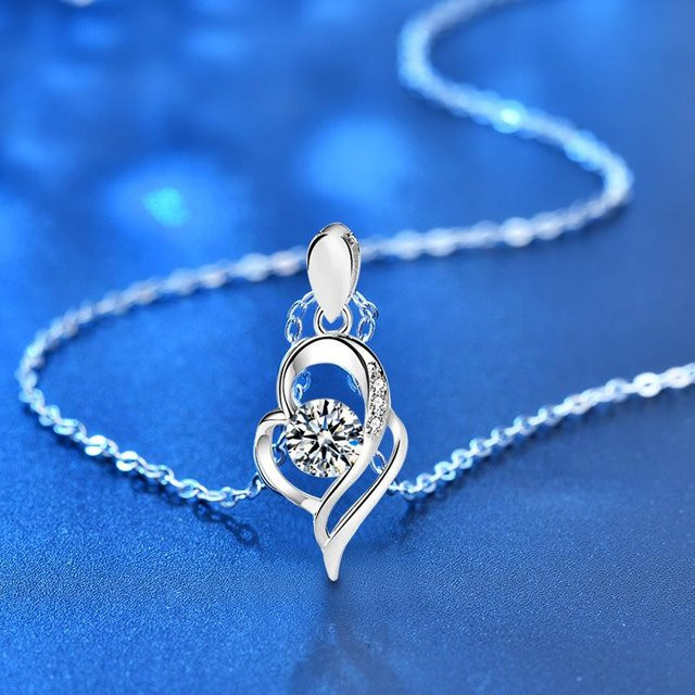 Halskette Engel Flügel, 925 Silber, Moissanite, Damen - Bild 1