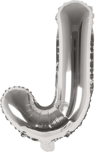 Rico Design Folienballon Buchstabe J in Silber, Höhe: 36 cm - Bild 1