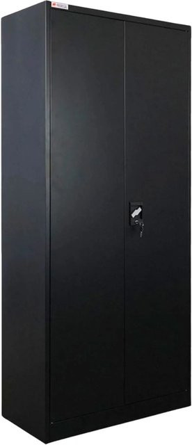 PROREGAL Flügeltürenschrank ELEPHANT Spind aus Stahl mit 2 Türen, Kleiderstange und Schloss, Schwarz, H x B x T: 180 x 80 x 40 cm - Bild 1
