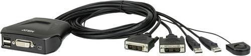 ATEN CS22D DVI KVM Switch mit USB, 2-fach, Schwarz - Bild 1