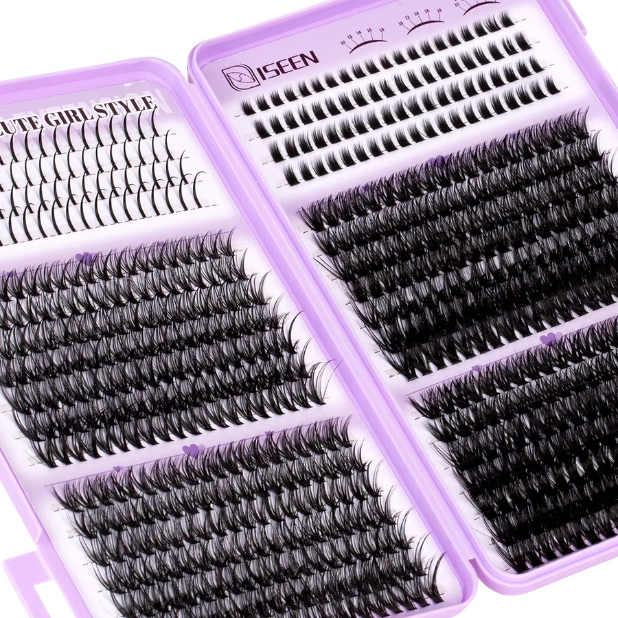 ISEEN DIY Wimpern-Cluster-Set, D-Curl Wispy Wimpernverlängerungen, Unisex - Bild 4