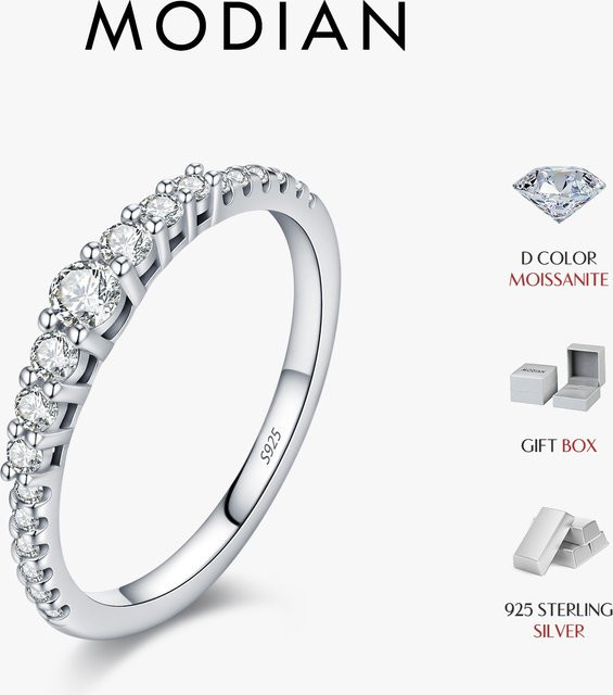 MODIAN Ring Moissanit, 925 Silber, Damen - Bild 1
