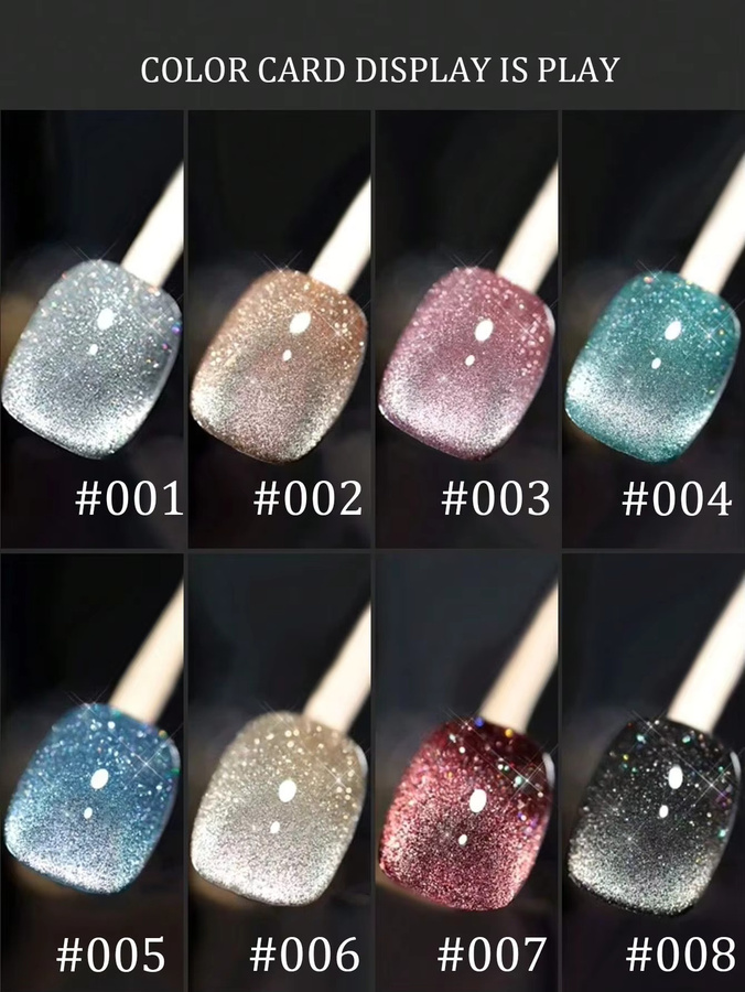 XEIJAYI Gel-Nagellack, 10 ml, 8 Farben, Reflektierender Holografischer Glitzer - Bild 3
