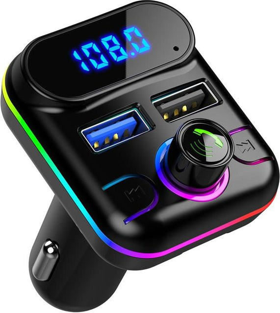 YJMP Auto FM Transmitter Modulator mit Bluetooth 5.0, Freisprecheinrichtung und Dual USB 4.2A Schnellladegerät, MP3 Player für U-Disk und TF Karte, grau - Bild 1