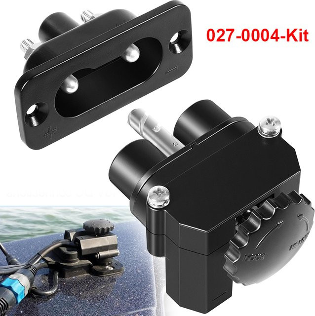 Marine 027-0004 Stromanschluss-Set für Außenborder-Trollingmotoren, 12-48V DC Schnellverbindung für Batterieanschlüsse und Elektronik, Schwarz - Bild 1