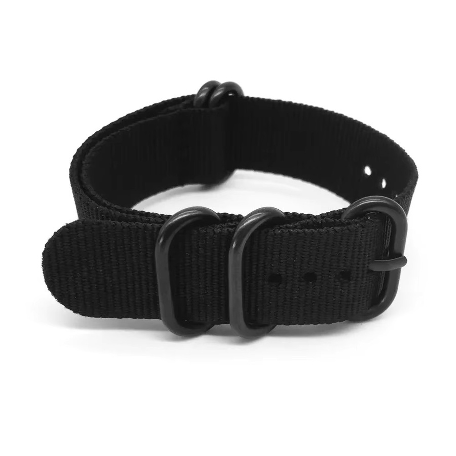 NiuHuan Uhrenarmband Nylon, Schwarz, Unisex - Bild 2