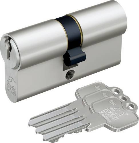 BASI Profil-Doppelzylinder V50 Gleichschließend Silber Messing 40/40 mm - Bild 1