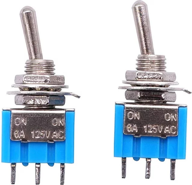 10 Stück ELECAPITAL Kippschalter MTS-102 MTS-103 3-Pin 3-Position Blau AC 125V/6A 250V/3A für DIY-Projekte - Bild 1