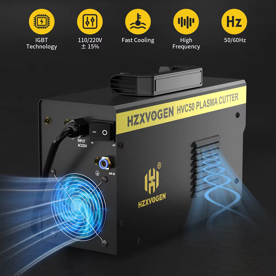 HZXVOGEN 50A IGBT Inverter Plasmaschneider Schwarz, tragbare Schneidemaschine für Edelstahl, Aluminium und Metall, 110V/220V - Bild 4