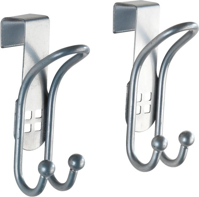 Wenko Türhaken Lochdesign aus Metall in Silber, 2 Stück - Bild 1