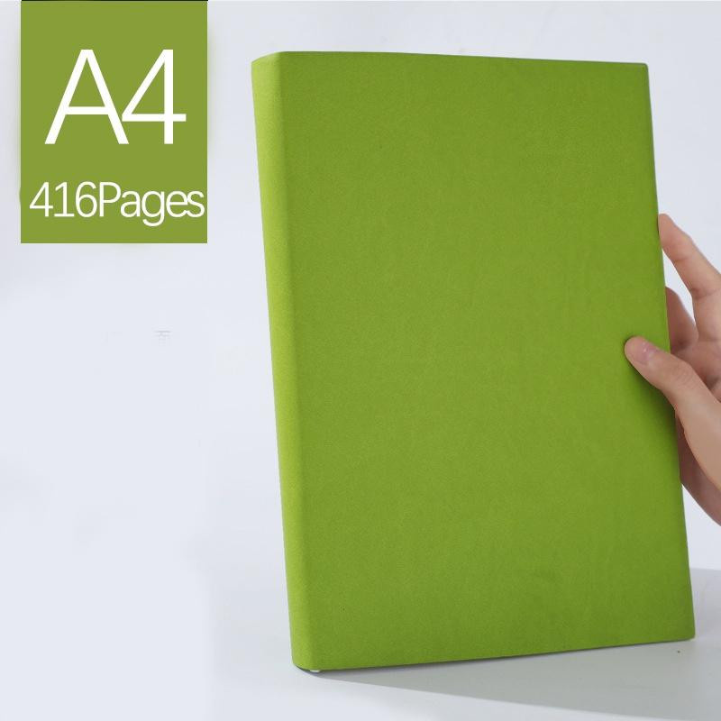 A4 Notizbuch mit grünem PU-Leder Einband, 416 Seiten, liniertes Tagebuch mit Lesezeichen - Bild 7