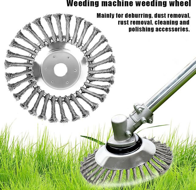 Stahldraht Rotary Freischneider Trimmer Kopf für Garten und Rasenmäher in Silber zur Unkraut-, Moos- und Rostentfernung (6/8 Zoll) - Bild 1