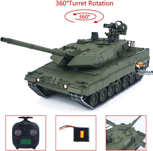 TOUCAN RC HOBBY Leopard A6, RC Panzer, 1:16, Metall, ferngesteuert, Rauchfunktion - Bild 1