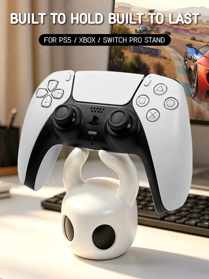 VILCORN Hollow Knight Spielcontroller-Ständer in Weiß, Universeller Gamepad-Halter für PlayStation, Xbox und Nintendo Switch, Schreibtisch-Organizer und Dekoration - Bild 6