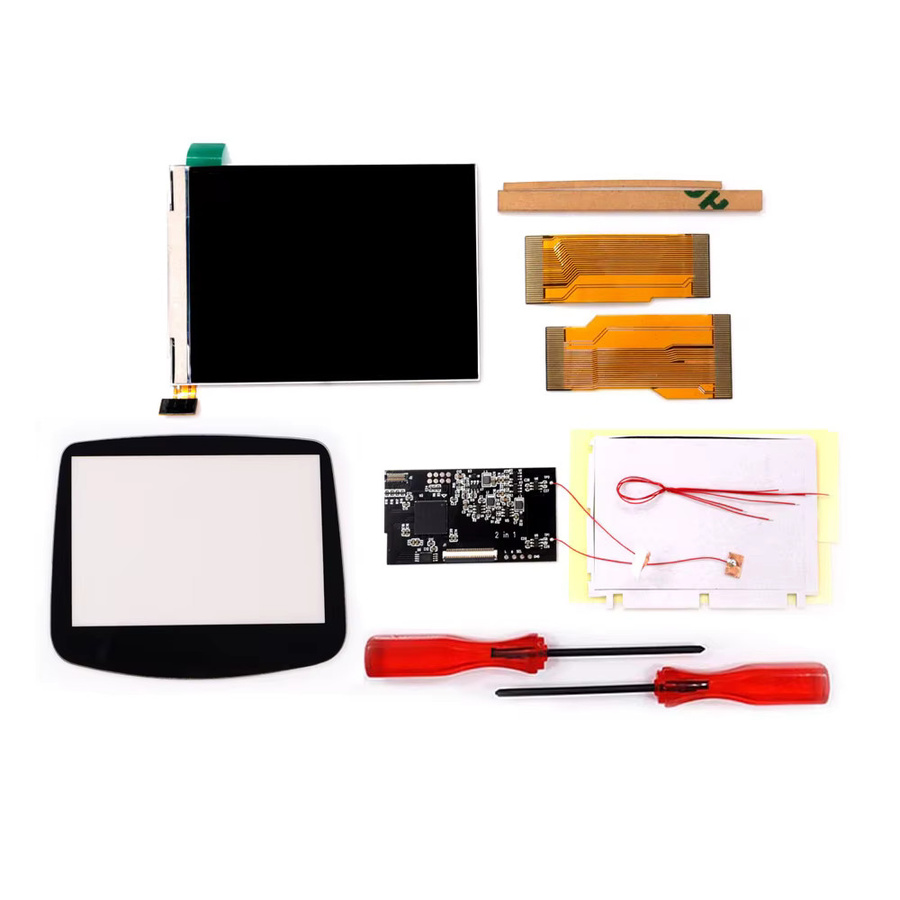 Hispeedido V2 IPS LCD-Bildschirm für GameBoy Advance GBA, 3,2 Zoll, Schwarz, mit USB-C wiederaufladbaren Batterien und Hintergrundbeleuchtung, ohne Löten erforderlich - Bild 2