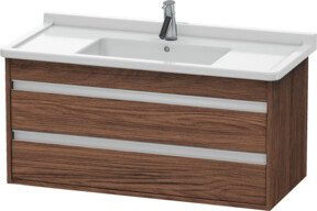 Duravit Waschtischunterschrank Ketho wandhängend in Nussbaum dunkel matt mit 2 Schubladen, B: 100 cm, T: 45,5 cm, H: 48 cm - Bild 1