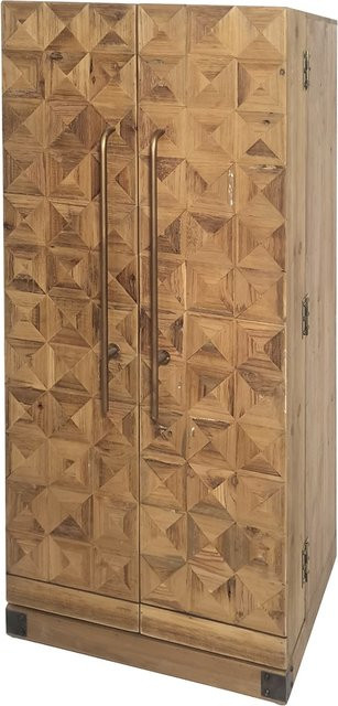 HTI-Living Barschrank Imelda Mid Century in Braun mit Rautenmuster aus Holz, Breite: 107 cm - Bild 1