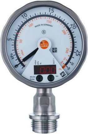 Ifm Electronic Drucksensor PG2738 in Silber, Messbereich -1 kPa bis 25 kPa, M12 Anschluss, 1 Öffner, 1 Schließer, Analog - Bild 1