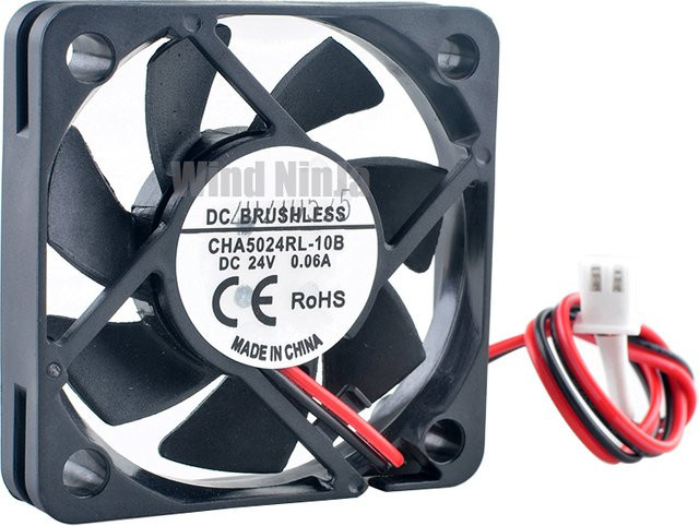 ANCHAOPU Axiallüfter CHA5024RL-10B in Schwarz, B/T/H: 50 x 50 x 10 mm, DC 24V, 0,06A, 2-Pin Kühllüfter für Frequenzumrichter - Bild 1