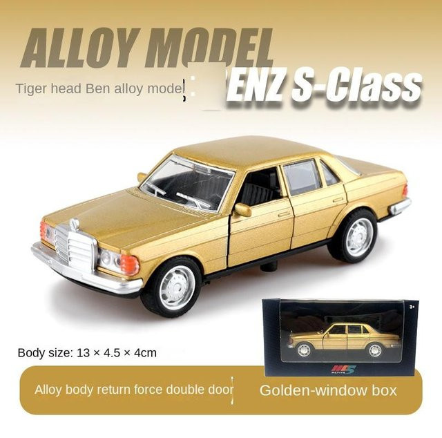 Fourall- Model Cars Benz 280E, Druckguss-Modell, 1:36, Gold, ab 3 Jahren - Bild 1