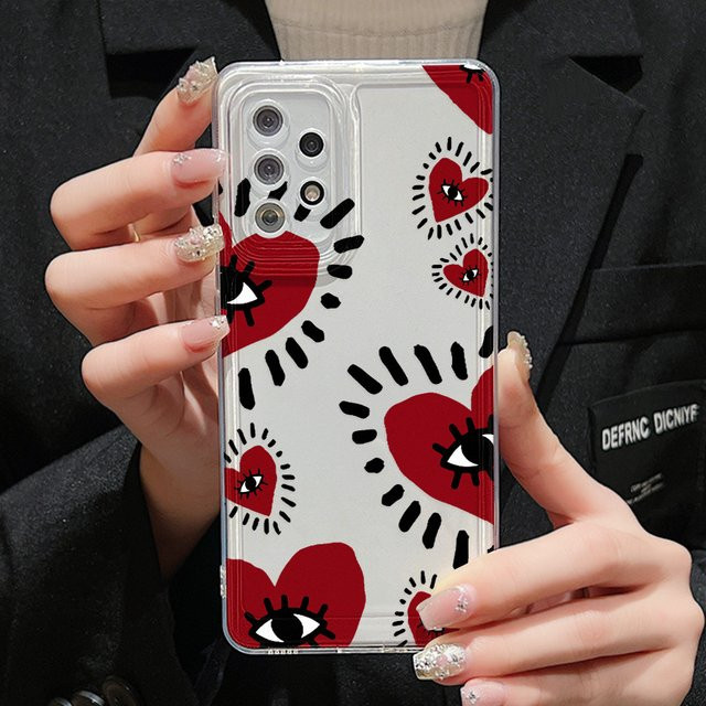 Samsung Handyhülle mit blauem Glücksauge Design aus TPU für verschiedene Modelle wie S24 Ultra, S23, S22, S21, S20, A55 5G, A54, A35, A34, A33, A15, A14 - Bild 1