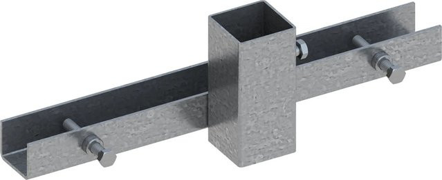 Schake Schilderhalterung Aufnahmerohr aus verzinktem Stahl in Silber, B/T/H: 6,0 x 6,0 x 0,3 cm - Bild 1