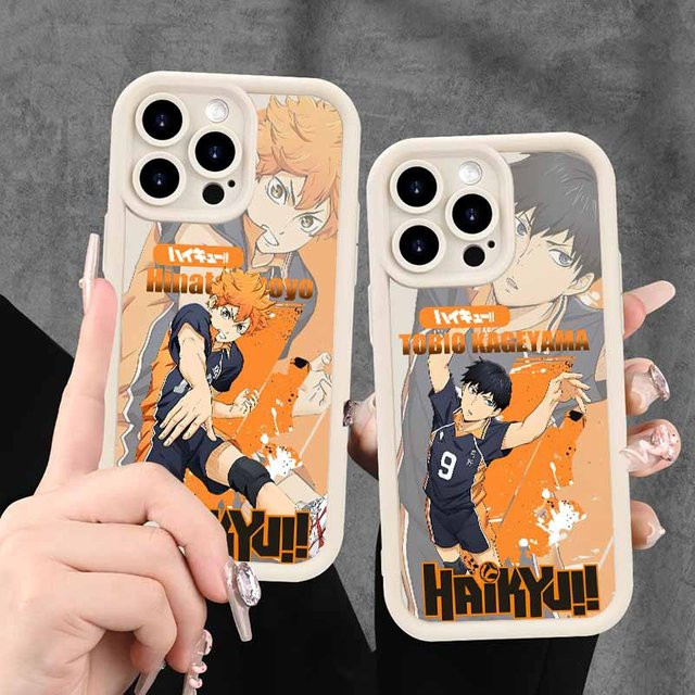 Haikyuu Volleyball Anime Silikon Handyhülle für Apple iPhone 17 16 15 14 13 12 Mini 11 Pro Max mit Augenleiter-Design - Bild 1