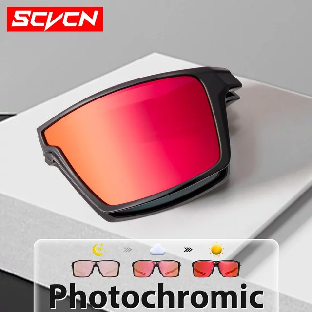 Scvcn Sportsonnenbrille, photochrom, Vollrand, Kunststoff, Unisex, black - Bild 1