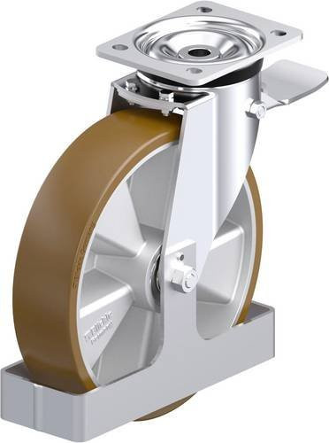 Blickle L-ALB 250K-3-ST-FS Stahlblech-Lenkrolle in Silber mit 250 mm Rad-Durchmesser und 500 kg Tragfähigkeit - Bild 1