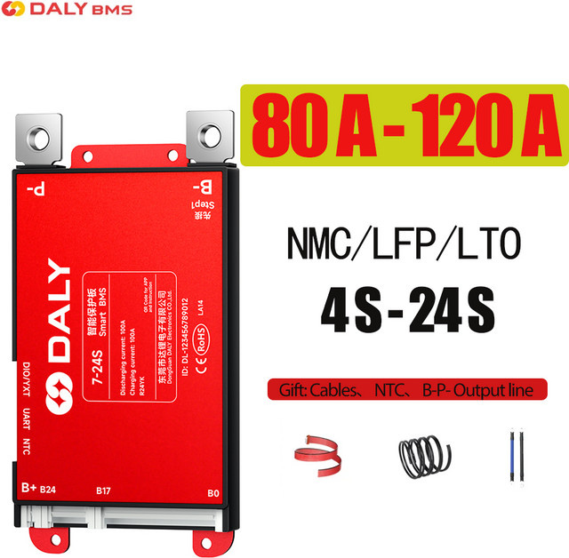 Daly Smart BMS mit Bluetooth und UART für LiFePO4, Li-Ion und LTO Batterien (4S-24S, 80A-120A) - Bild 1