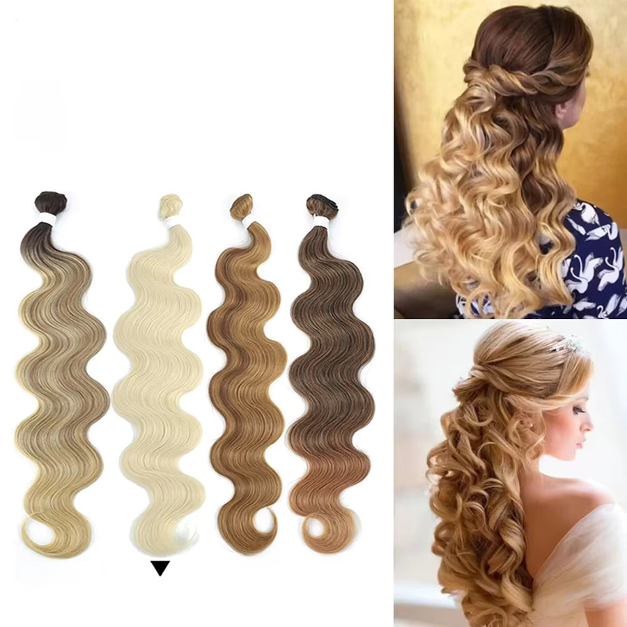 lulalatoo Körperwellen-Haarbündel Klavierblond, 26 Zoll, Damen, Synthetisch - Bild 3