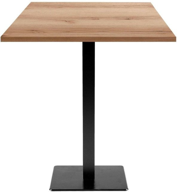 RestooTab Stehtisch Milan quadratisch in Eiche Natur mit schwarzem Gestell, B/T/H: 70 x 70 x 113 cm - Bild 1
