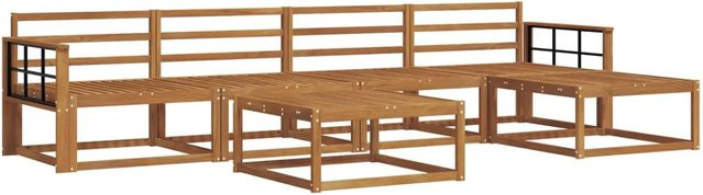 vidaXL Outdoor-Sofagarnitur 6-teilig aus Massivholz Akazie in Braun mit Latten-Design und UV-Schutz - Bild 1