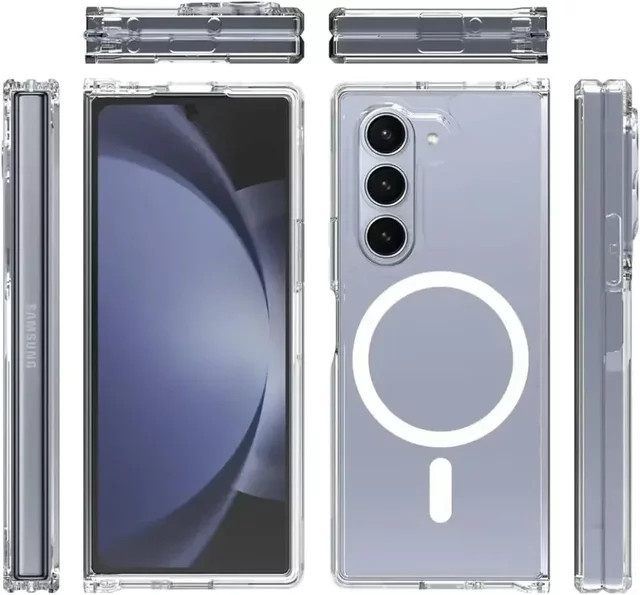 Transparente magnetische kabellose Lade-Schutzhülle für Samsung Z Fold 7 und Z Fold 6, stoßfest und nicht vergilbend - Bild 1