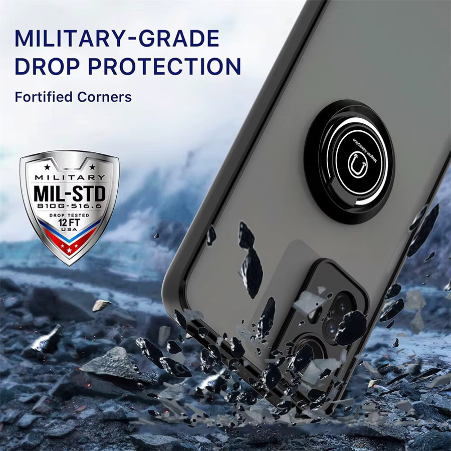 Stoßfeste magnetische Hülle mit Ringhalter für Xiaomi Redmi Note 14 13 12S 12 11 Pro 10 8 9S 9 10C in Grün - Bild 4