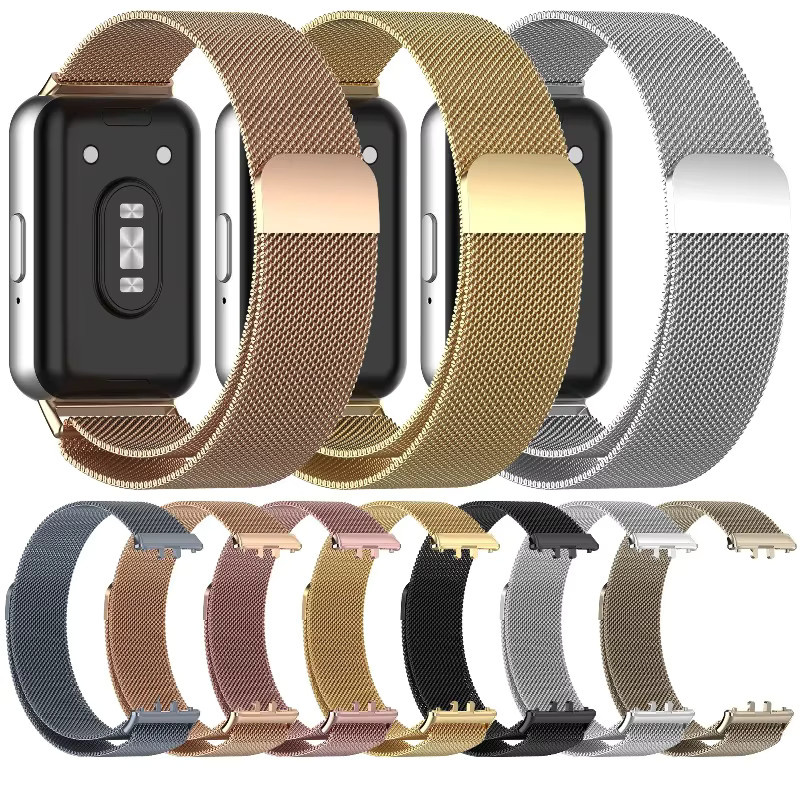 Samsung Milanaise-Uhrenarmband, Edelstahl, Schwarz, Samsung Galaxy Fit 3 - Bild 5