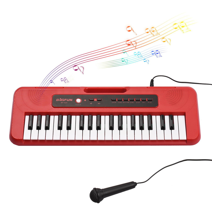 BIGFUN E-Piano mit 37 Tasten, Mini-Mikrofon, rot, ab 3 Jahren - Bild 5