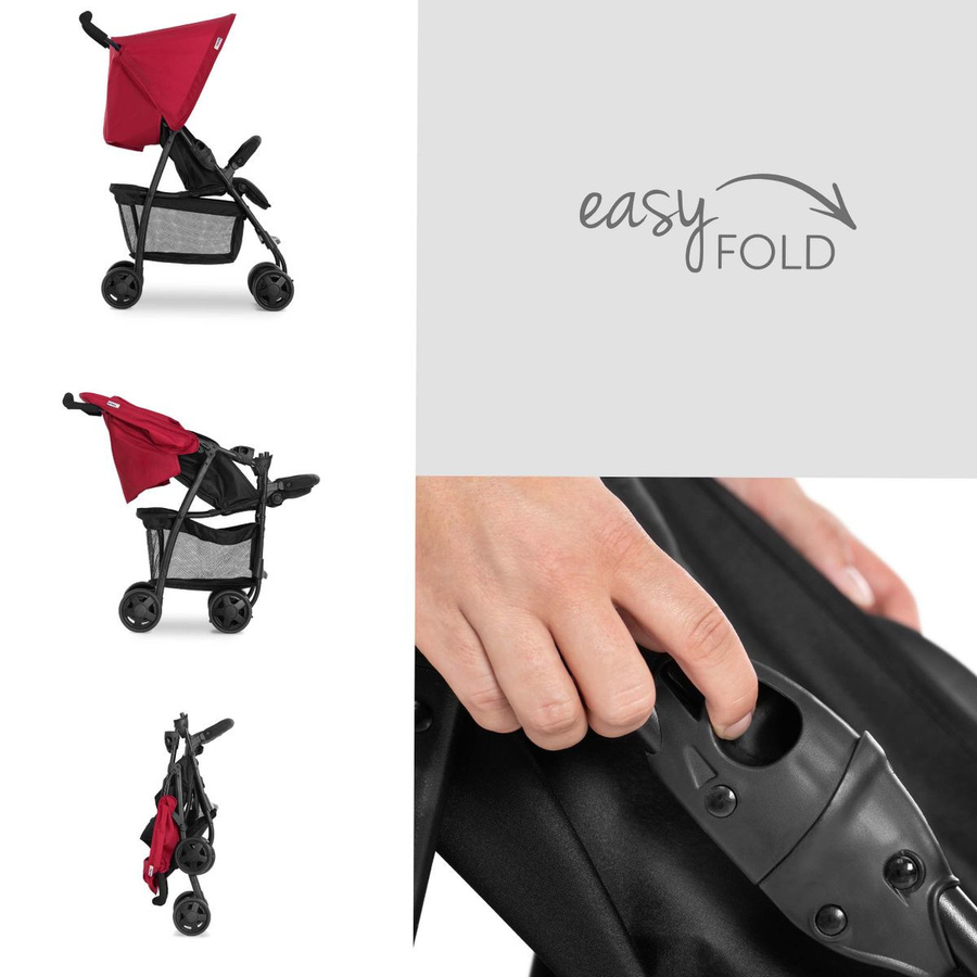Hauck Buggy Sport in Rot und Schwarz mit verstellbarem Griff - Bild 2